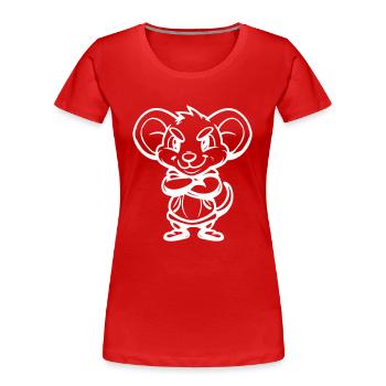 souris - T-shirt bio Premium Femme - rouge - Devant - Mia (176cm)