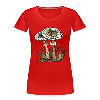 Mycètes - T-shirt bio Premium Femme - rouge - Devant - Mia (176cm)