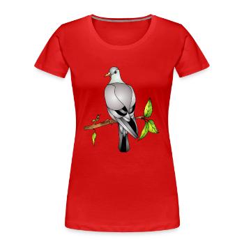 Vogel - Frauen Premium Bio T-Shirt - Rot - Vorne - Mia (176cm)