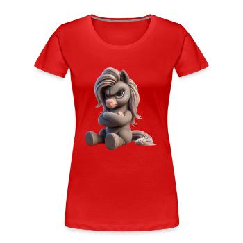 Pony grim 1 - Women's Premium Organic T-Shirt - red - Front - Mia (176cm)