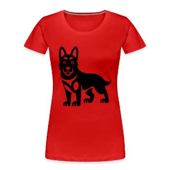 Chien de berger belge malinois - T-shirt bio Premium Femme - rouge - Devant - Mia (176cm)