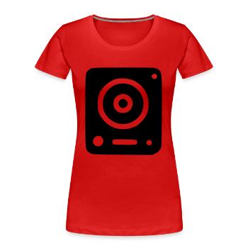 Music Speaker - Women's Premium Organic T-Shirt - red - Front - Mia (176cm)