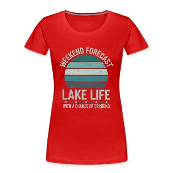 Lac et joie estivale - T-shirt bio Premium Femme - rouge - Devant - Mia (176cm)