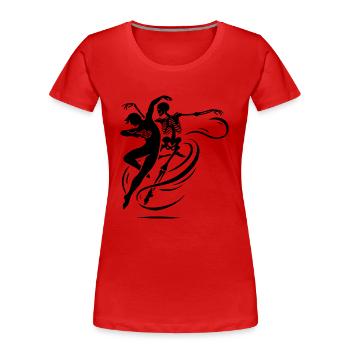 Tanz mit dem Tod - Frauen Premium Bio T-Shirt - Rot - Vorne - Mia (176cm)