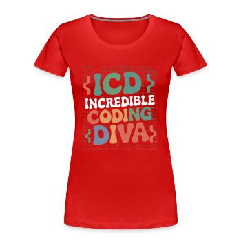 Codage passionné - T-shirt bio Premium Femme - rouge - Devant - Mia (176cm)