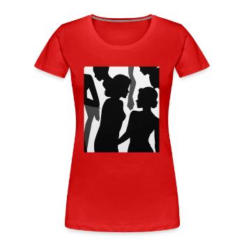 Schatten der Figur - Frauen Premium Bio T-Shirt - Rot - Vorne - Mia (176cm)