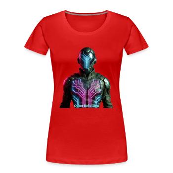 Cyber Rebellion - Digital Phantom - Frauen Premium Bio T-Shirt - Rot - Vorne - Mia (176cm)
