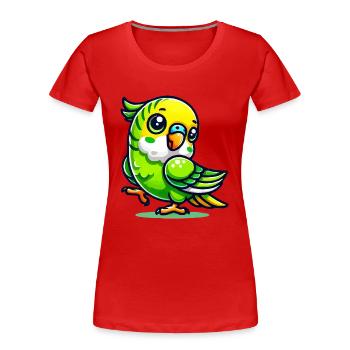 wellensittich - Frauen Premium Bio T-Shirt - Rot - Vorne - Mia (176cm)