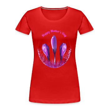 Krokusse Muttertag - Frauen Premium Bio T-Shirt - Rot - Vorne - Mia (176cm)
