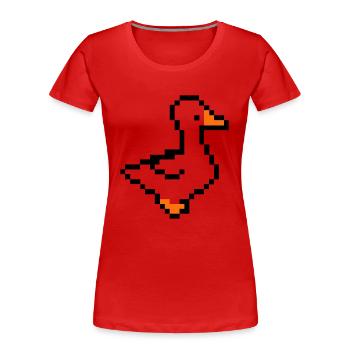 pixel ente - Frauen Premium Bio T-Shirt - Rot - Vorne - Mia (176cm)