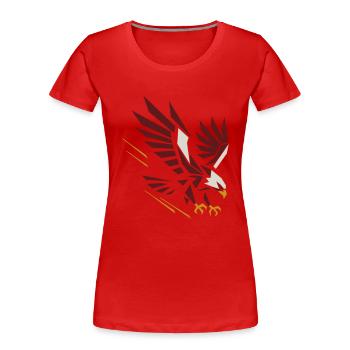 Aigle géométrique à l’attaque - T-shirt bio Premium Femme - rouge - Devant - Mia (176cm)