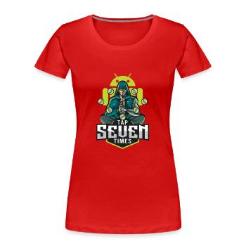 Android-Entwicklermodus - Frauen Premium Bio T-Shirt - Rot - Vorne - Mia (176cm)