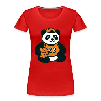 Panda basketteur Basket Basketball - T-shirt bio Premium Femme - rouge - Devant - Mia (176cm)