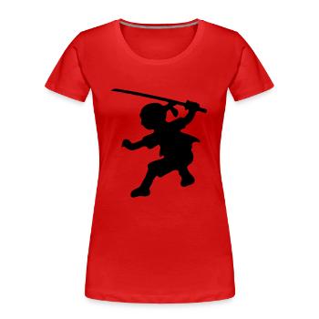 ninja - Women's Premium Organic T-Shirt - red - Front - Mia (176cm)