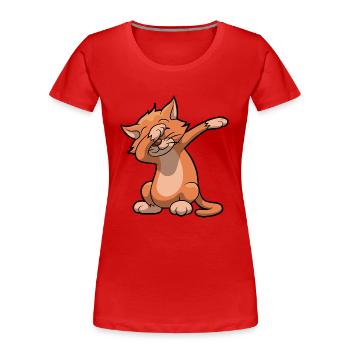 Cat dab dance funny birthday gift - Women's Premium Organic T-Shirt - red - Front - Mia (176cm)
