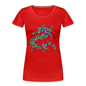 Dragon - Women's Premium Organic T-Shirt - red - Front - Mia (176cm)
