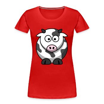 cow - Women's Premium Organic T-Shirt - red - Front - Mia (176cm)