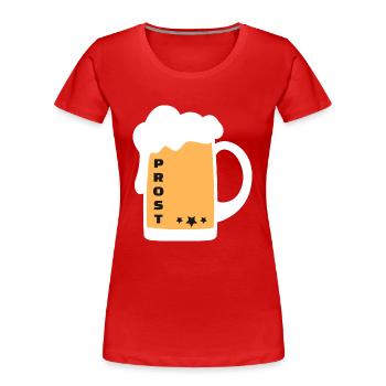 Prost Bier Alkohol Krug - Frauen Premium Bio T-Shirt - Rot - Vorne - Mia (176cm)