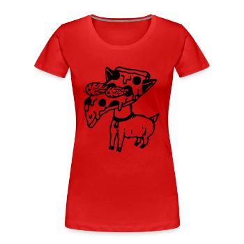 Pizza Hund - Frauen Premium Bio T-Shirt - Rot - Vorne - Mia (176cm)