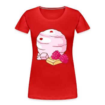 Himbeer Eis Speiseeis Eiskrem Eiscreme Kugeleis - Frauen Premium Bio T-Shirt - Rot - Vorne - Mia (176cm)