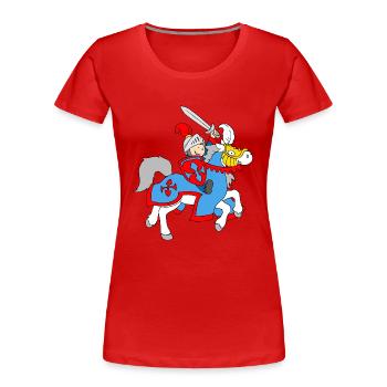 Boy Knight on a Horse - Frauen Premium Bio T-Shirt - Rot - Vorne - Mia (176cm)