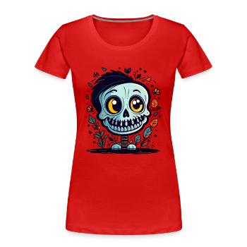 Squelette - T-shirt bio Premium Femme - rouge - Devant - Mia (176cm)