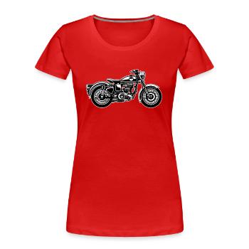 Motorcycle / Classic Motorcycle 04_black white - Women's Premium Organic T-Shirt - red - Front - Mia (176cm)