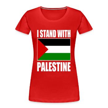 I stand with palestine - Frauen Premium Bio T-Shirt - Rot - Vorne - Mia (176cm)