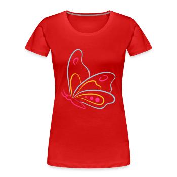 Butterfly de - Frauen Premium Bio T-Shirt - Rot - Vorne - Mia (176cm)