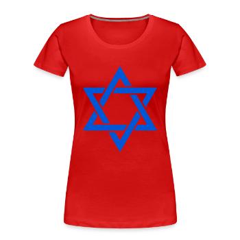 Star of David - Women's Premium Organic T-Shirt - red - Front - Mia (176cm)