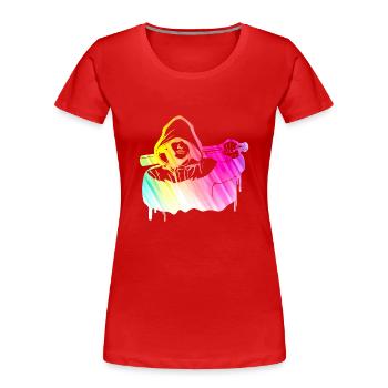 Street Culture Baseballschläger Badboy - Frauen Premium Bio T-Shirt - Rot - Vorne - Mia (176cm)