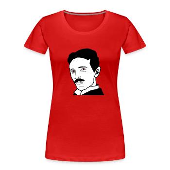 Nikola Energy Frequency Vibration Design - Women's Premium Organic T-Shirt - red - Front - Mia (176cm)