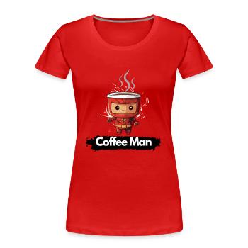 Coffee Man - Frauen Premium Bio T-Shirt - Rot - Vorne - Mia (176cm)
