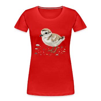 Regenpfeifer Sandregenpfeifer Flussregenpfeifer - Frauen Premium Bio T-Shirt - Rot - Vorne - Mia (176cm)