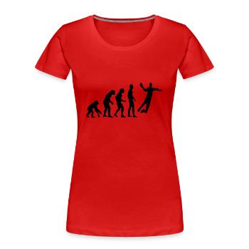 Human Evolution Handball - Frauen Premium Bio T-Shirt - Rot - Vorne - Mia (176cm)