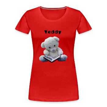Teddy - Frauen Premium Bio T-Shirt - Rot - Vorne - Mia (176cm)