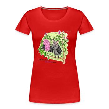 Fliedermaus - Frauen Premium Bio T-Shirt - Rot - Vorne - Mia (176cm)