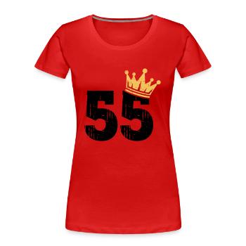 55 Couronne 55e anniversaire 55 ans - T-shirt bio Premium Femme - rouge - Devant - Mia (176cm)