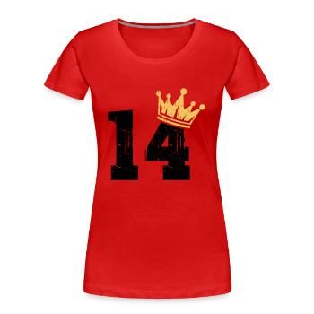 14 Krone 14. Geburtstag 14 Jahre - Frauen Premium Bio T-Shirt - Rot - Vorne - Mia (176cm)