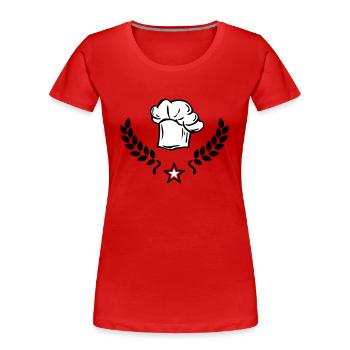 Kochmütze - Frauen Premium Bio T-Shirt - Rot - Vorne - Mia (176cm)