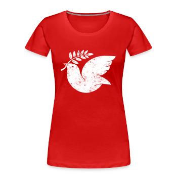 Friedenstaube - Frauen Premium Bio T-Shirt - Rot - Vorne - Mia (176cm)