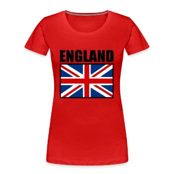 England - Women's Premium Organic T-Shirt - red - Front - Mia (176cm)