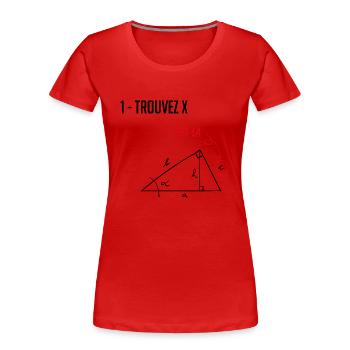 Trouver x - T-shirt bio Premium Femme - rouge - Devant - Mia (176cm)
