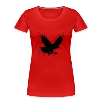 Abstract splashes of color - Street art bird - T-shirt bio Premium Femme - rouge - Devant - Mia (176cm)