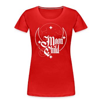 Moon Child - Frauen Premium Bio T-Shirt - Rot - Vorne - Mia (176cm)