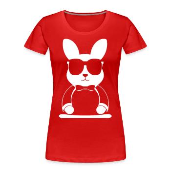 Funny Rabbit Sunglasses Cool Sunglas Rabbit - Women's Premium Organic T-Shirt - red - Front - Mia (176cm)