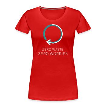 Zero Waste Design für Umweltbewusste - Frauen Premium Bio T-Shirt - Rot - Vorne - Mia (176cm)