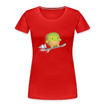 Speed Turtle - The fastest Schilkröte the world - Women's Premium Organic T-Shirt - red - Front - Mia (176cm)