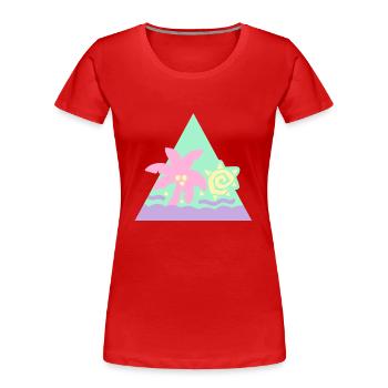 Glitter cheveux Flair [Pastel] - T-shirt bio Premium Femme - rouge - Devant - Mia (176cm)
