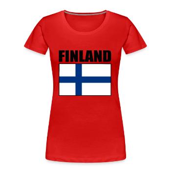Finnland - Frauen Premium Bio T-Shirt - Rot - Vorne - Mia (176cm)